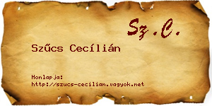Szűcs Cecílián névjegykártya