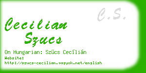 cecilian szucs business card